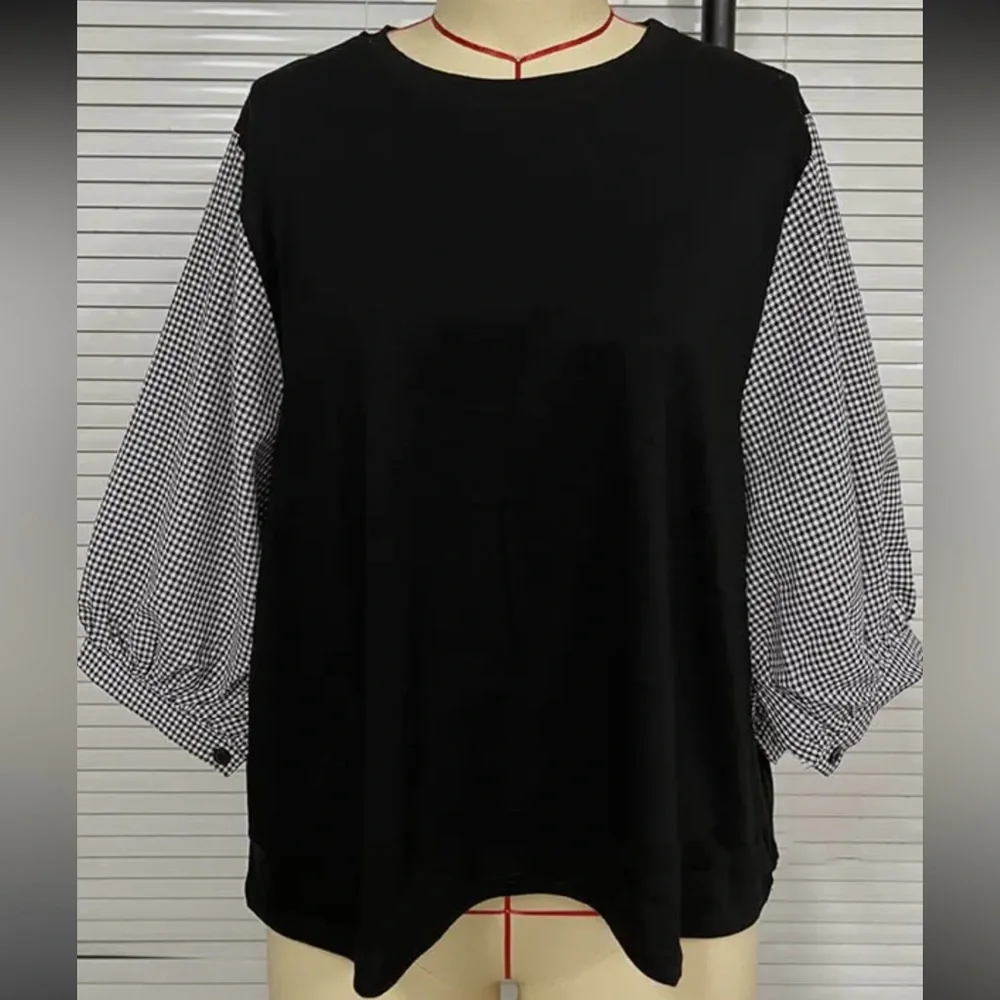 30 Chic Plaid Sleeves tops - Picture 3 of 3